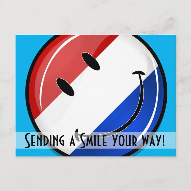 Cartão Postal Smiling Holland Netherlands Flag (Frente)