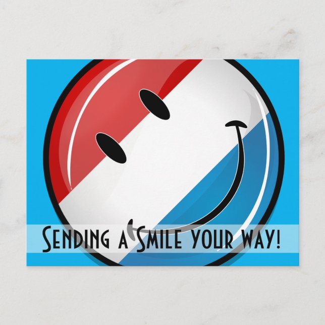 Cartão Postal Smiling Luxembourg Flag (Frente)