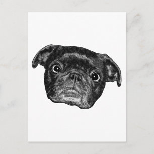 Cartão Postal Smiling Pug Dot Post