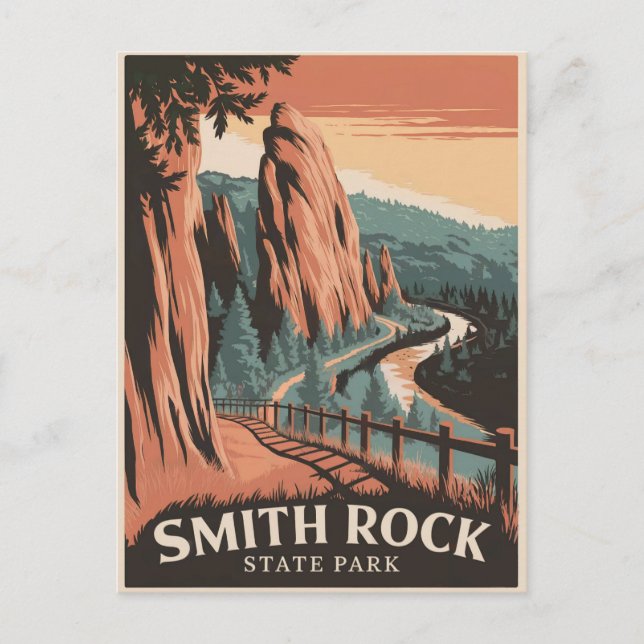 Cartão Postal Smith Rock State Park Vintage (Frente)