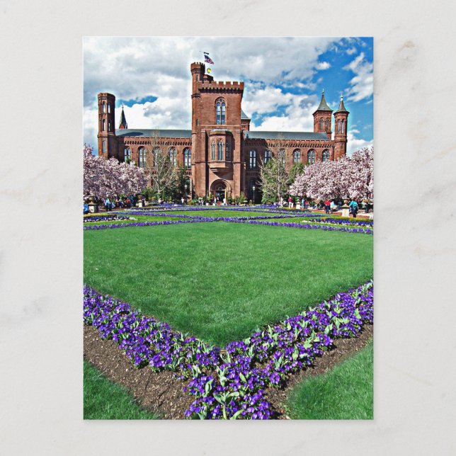 Cartão Postal Smithsonian Castle e Haupt Garden (Frente)