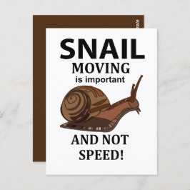 Cartão Postal Snail Animal Quote Typografia Snail