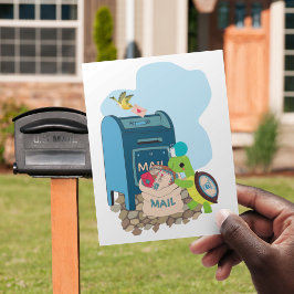 Cartão Postal Snail Express Mail por Turtle