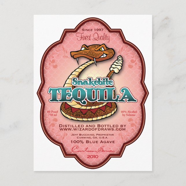 Cartão Postal Snakebite Tequila (Frente)