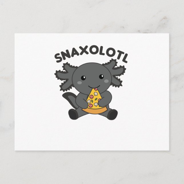 Cartão Postal Snaxolotl Axolotl Pizza Adora Animais Doentes (Frente)