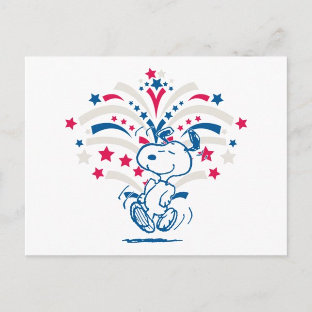 Cartão Postal Snoopy 4 de julho Dance (Frente)