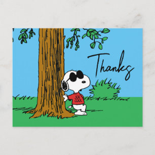 Cartão Postal Snoopy "Joe Cool" em Pé   Obrigado
