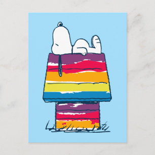 Cartão Postal Snoopy   Rainbow Dog House