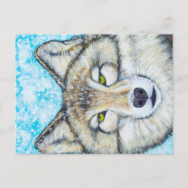 Cartão Postal Snow Wolf