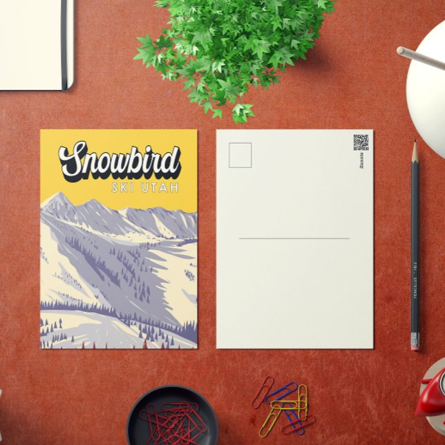 Cartão Postal Snowbird Ski Area Winter Utah Vintage (Criador carregado)