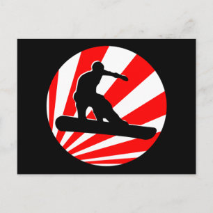 Cartão Postal snowboard : raios vermelhos