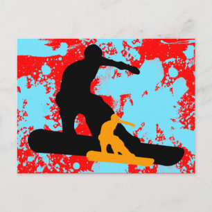 Cartão Postal snowboard : sombra