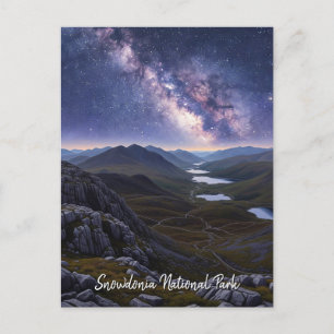 Cartão Postal Snowdonia National Park Wales Viagem Night