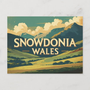 Cartão Postal Snowdonia, País de Gales – Picos Majestosos e Bele