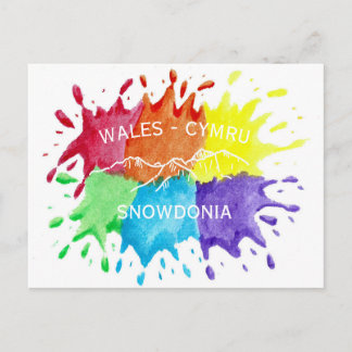 Cartão Postal Snowdonia, Postcard de Salpicos de Tinta