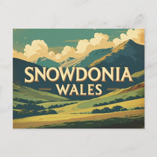 Cartão Postal Snowdonia, Wales – Majestic Peaks & Wild Beauty (Frente)