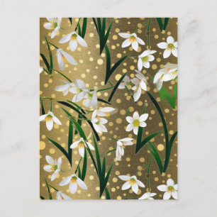 Cartão Postal Snowdrops Chiyogami