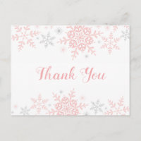 Snowflake Baby Girl Chá Obrigado Cartão-Postal