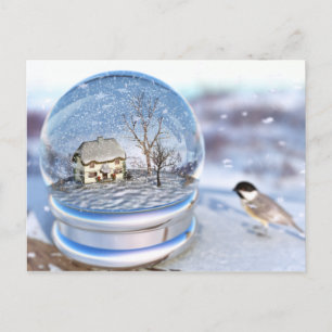 Cartão Postal Snowflake Globe Postcard