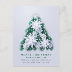 Cartão Postal Snowflakes Posto de saudação corporativa de Natal