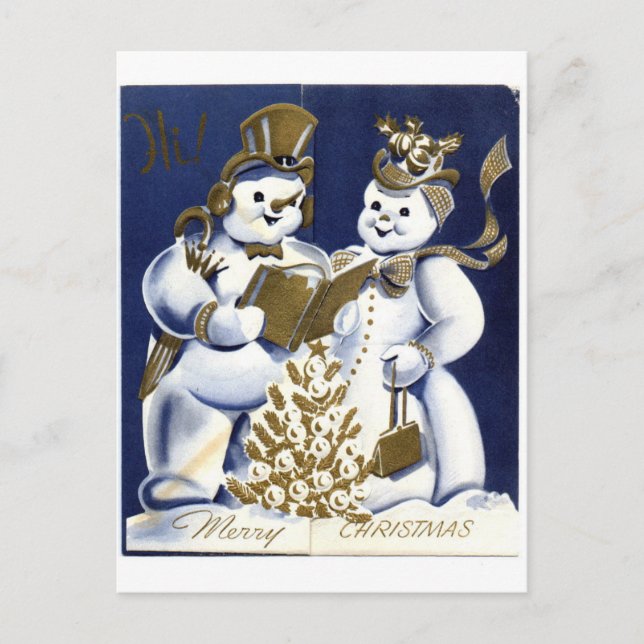 Cartão Postal Snowman (Frente)