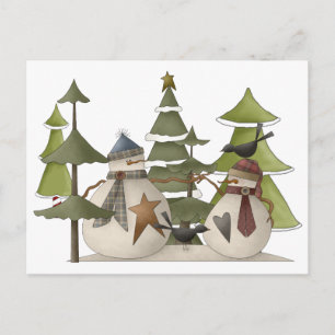 Cartão Postal Snowman Chat