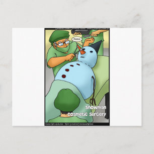 Cartão Postal Snowman - Cirurgia Cosmética Engraçada Oferece C