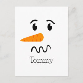 Cartão Postal Snowman Confusa Face Frosty