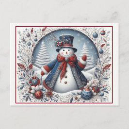 Cartão Postal Snowman de Natal
