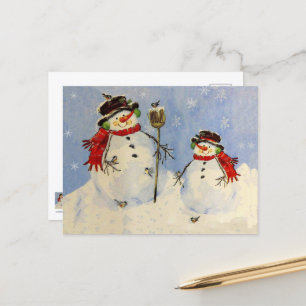 Cartão Postal Snowman e Son Card