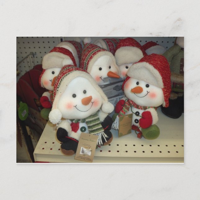 Cartão Postal Snowman Gaggle (Frente)