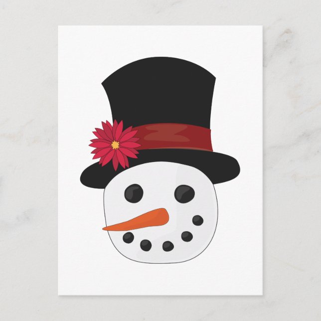 Cartão Postal Snowman Head (Frente)