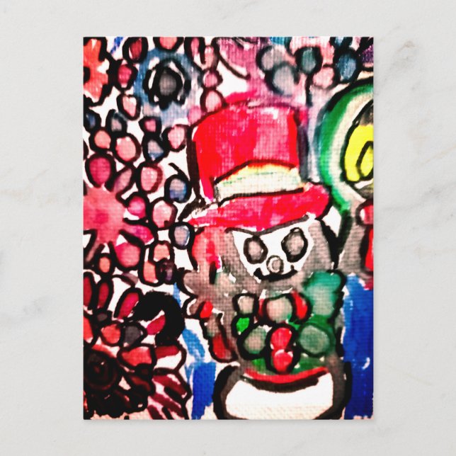Cartão Postal Snowman joy (Frente)