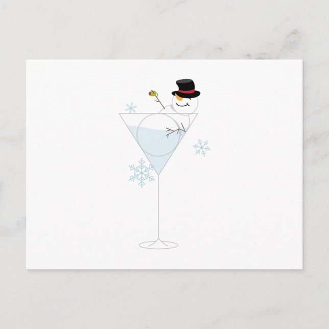 Cartão Postal Snowman Martini (Frente)