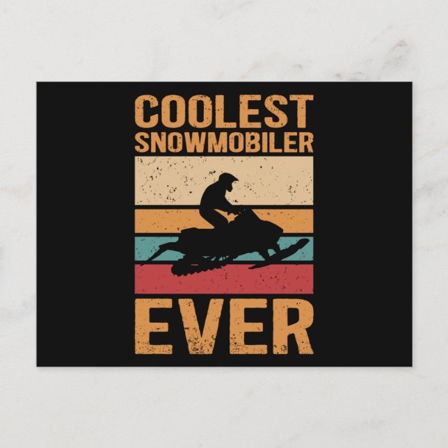 Cartão Postal Snowmobiling Coolest Snowmobiler (Frente)
