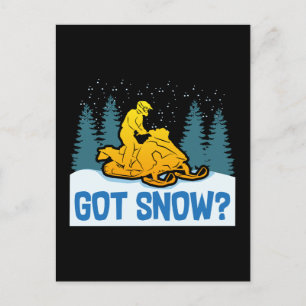 Cartão Postal Snowmobiling - Engraçado neveweather condition