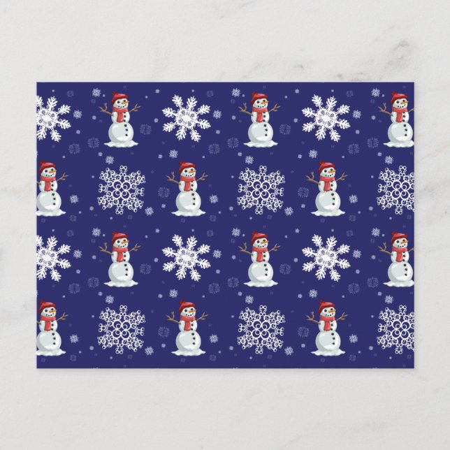 Cartão Postal Snowy Men (Frente)