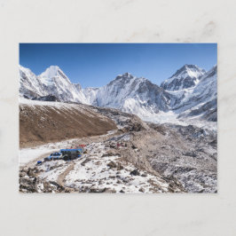 Cartão Postal Snowy Mt Everest & Tea House, Montanhas Himalaias