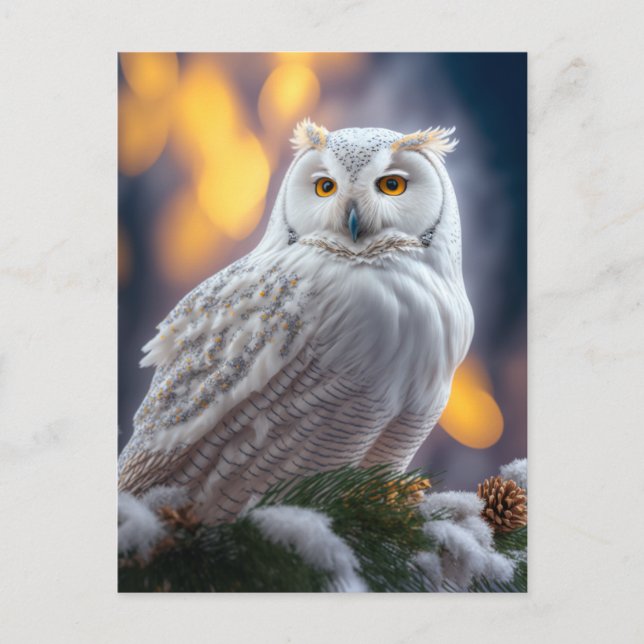 Cartão Postal Snowy Owl (Frente)