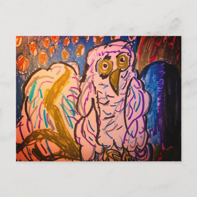 Cartão Postal Snowy Owl Forest Mug Teapot (Frente)