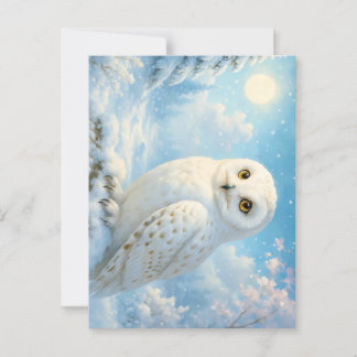 Cartão Postal Snowy Owl in a Winter Wonderland