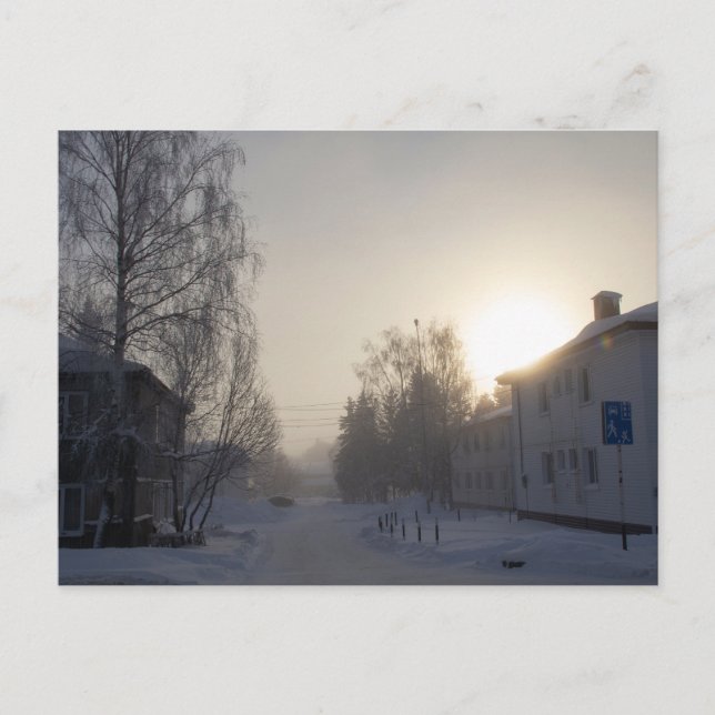 Cartão Postal Snowy Siberian Morning (Frente)