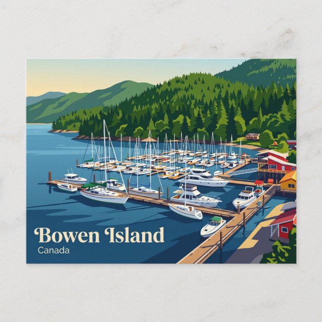 Cartão Postal Snug Cove, Ilha Bowen Canadá (Frente)