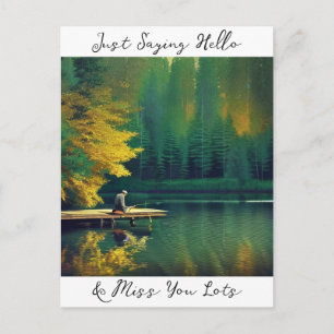 Cartão Postal Só dizendo "Olá" e "Senhorita"