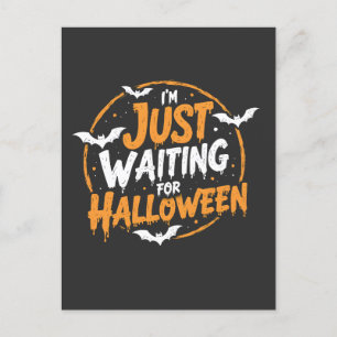 Cartão Postal Só Esperando O Halloween Dotado De Batty