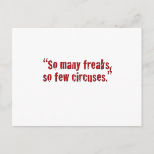 Cartão Postal "So many freaks...