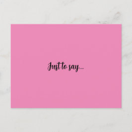 Cartão postal só para dizer cartão cor-de-rosa