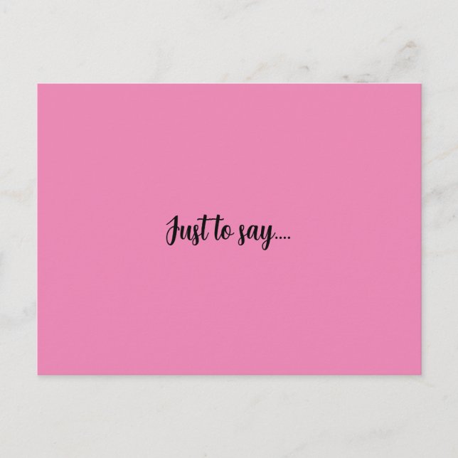 Cartão postal só para dizer cartão cor-de-rosa (Frente)