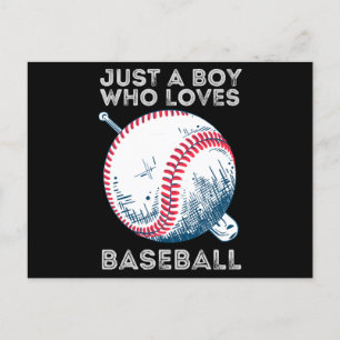 Cartão Postal Só um garoto que ama beisebol em Bateria de Baseba