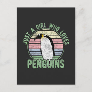 Cartão Postal Só uma garota que ama pinguins